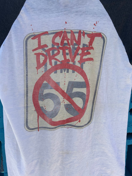Vintage 1984 Sammy Hagar I Can’t Drive 55 Raglan Muscle Tank T Shirt Large