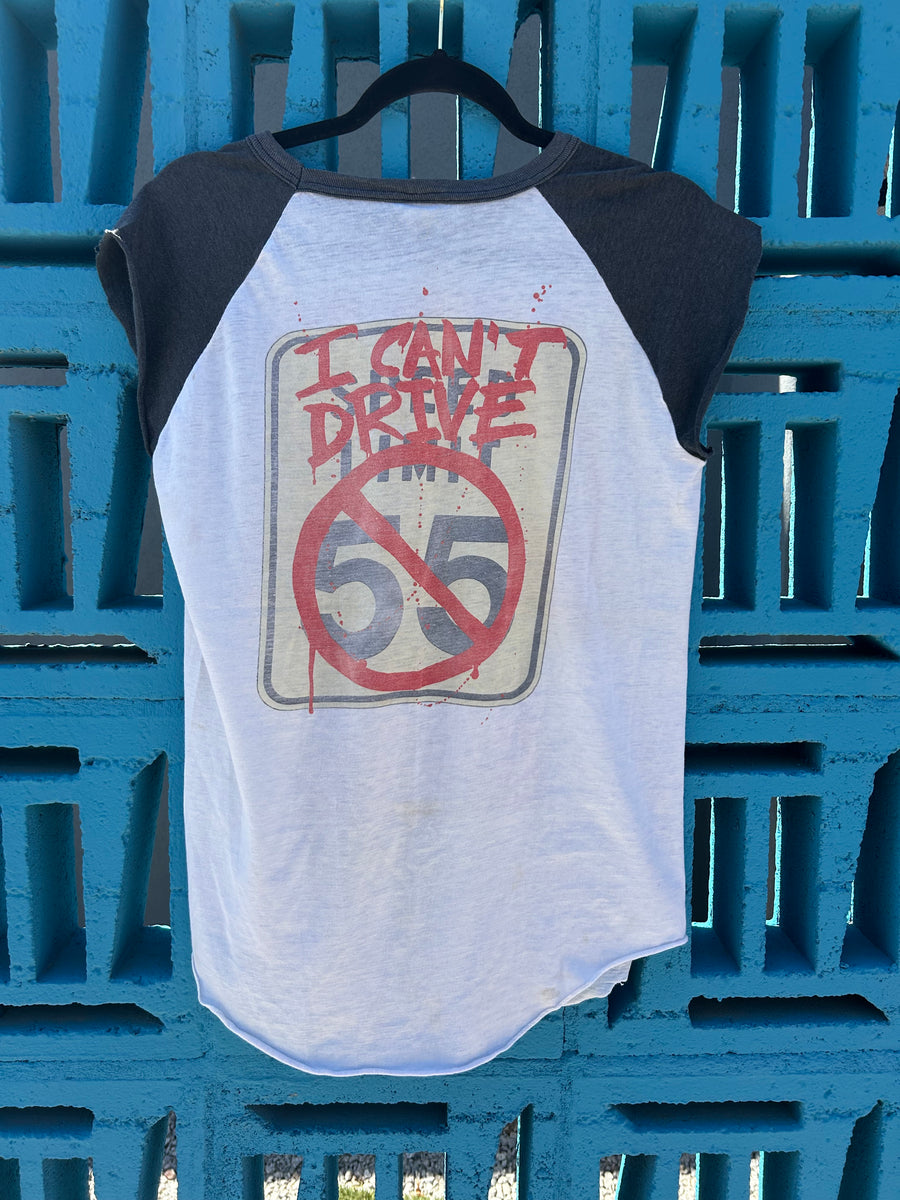 Vintage 1984 Sammy Hagar I Can't Drive 55 Raglan Muscle Tank T