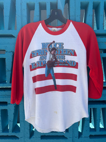 Vintage Bruce Springsteen and The E Street Band Born in The USA 1985 Australia Tour Raglan Baseball T Shirt