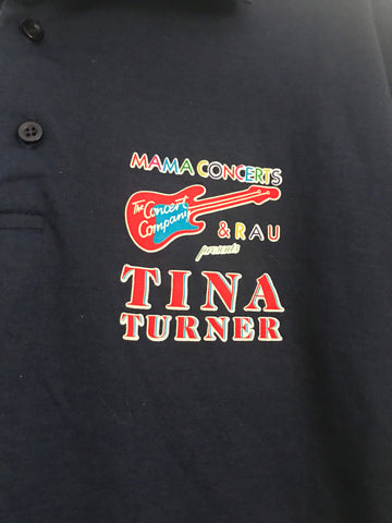 Vintage Rare Tina Turner 1987 MAMA Concerts & Rua Production Polo T- Shirt Screen Stars Size XL