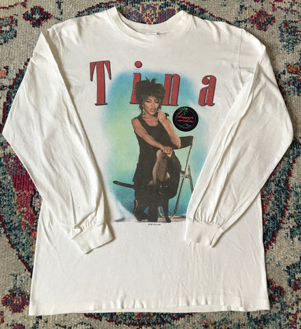 Rare Vintage Tina Turner 1985 Private Dancer European Tour Long Sleeve T-Shirt Large