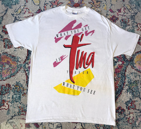 Vintage Tina Turner 1987 What You See is What You Get Shirt Size XXL Break Every Rule Tour
