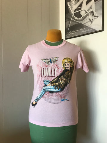 Vintage Dolly Parton 1987 Dollywood Souvenir Pink T-Shirt Small
