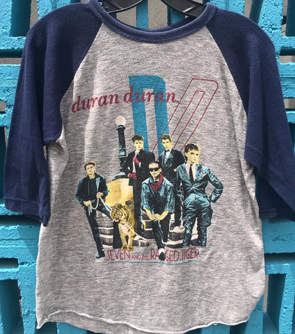 Vintage Duran Duran 1984 Seven and The Raged Tiger Tour Raglan Baseball Shirt size Small