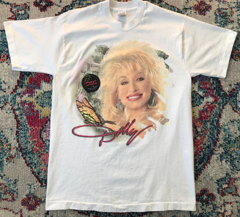 Rare Vintage 90s Dolly Parton Dollywood Butterfly T Shirt Medium