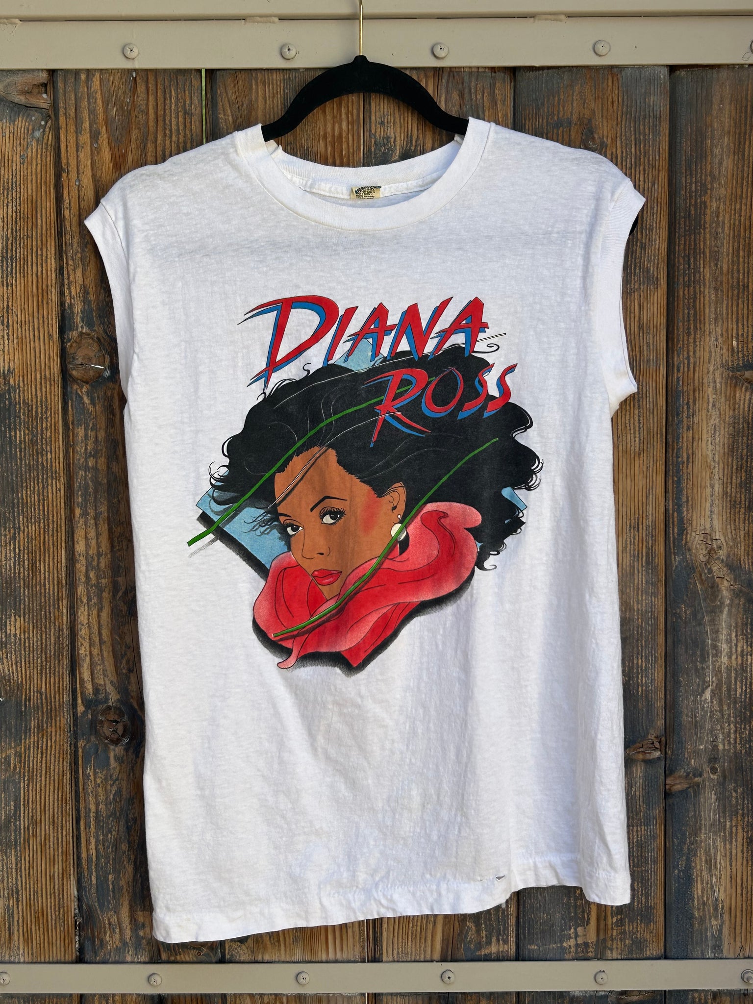 Vintage 1983 Diana Ross For One And For All Tour 80s Muscle Tank T Shirt Medium