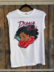 Vintage 1983 Diana Ross For One And For All Tour 80s Muscle Tank T Shirt Medium