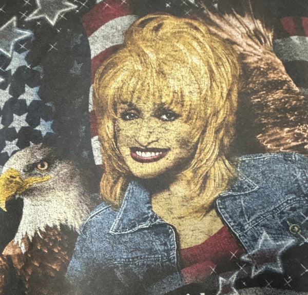 Vintage Y2K Dolly Parton 2000s Sleeveless USA Patriotic Eagle 2XL Dollywood