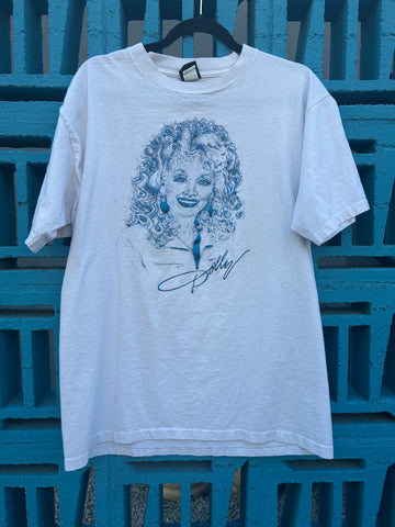 Vintage 90s Dolly Parton Dollywood Diamond Dust Glitter T shirt XL