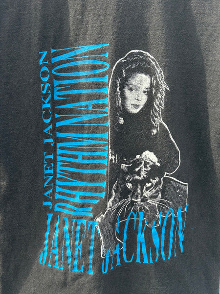 Vintage 1990 Janet Jackson Rhythm Nation Parking Lot Bootleg T Shirt Tank Medium