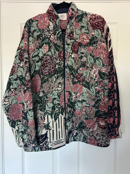 Rare Vintage 90s 1990s Dolly Parton Tapestry Sweater Zip Up Jacket XL Dollywood