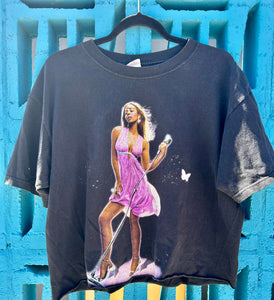 Vintage Mariah Carey 2006 Adventures of Mimi Tour Crop Top T Shirt L/XL