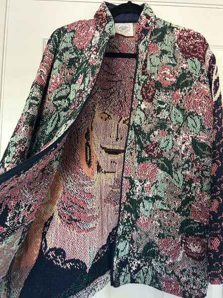 Rare Vintage 90s 1990s Dolly Parton Tapestry Sweater Zip Up Jacket XL Dollywood