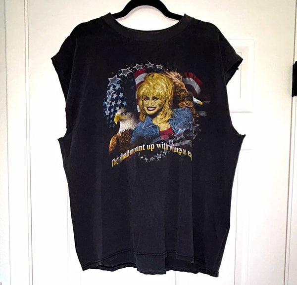 Vintage Y2K Dolly Parton 2000s Sleeveless USA Patriotic Eagle 2XL Dollywood
