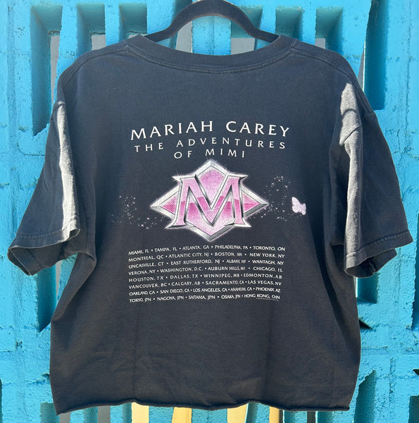 Vintage Mariah Carey 2006 Adventures of Mimi Tour Crop Top T Shirt L/XL