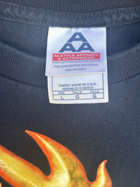 Vintage 2003 Audioslave Navy Flame T Shirt Large