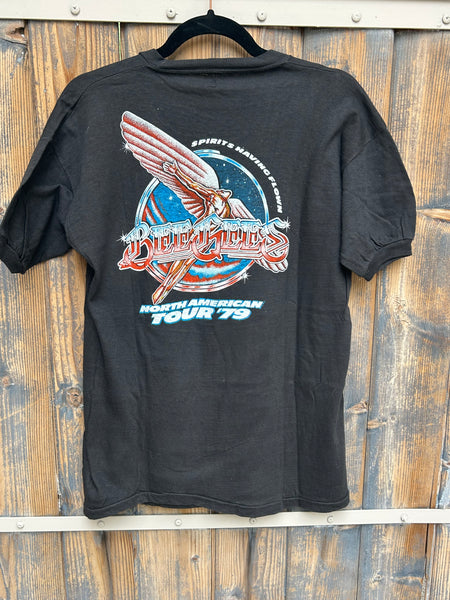 Vintage 1979 The Bee Gees Spirits Having Flown Tour T Shirt Parking Lot Bootleg