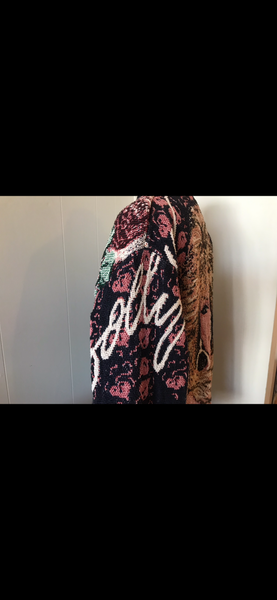 Rare Vintage 90s 1990s Dolly Parton Tapestry Sweater Zip Up Jacket XL Dollywood