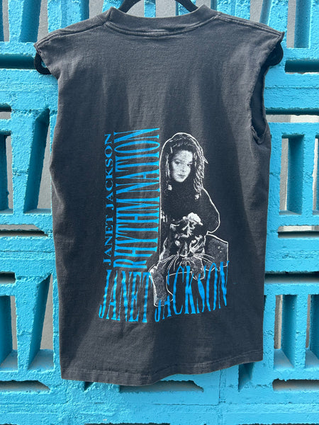 Vintage 1990 Janet Jackson Rhythm Nation Parking Lot Bootleg T Shirt Tank Medium