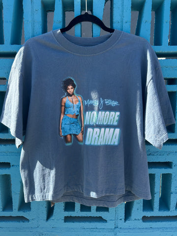 Vintage y2k 2002 Mary J. Blige No More Drama Tour Crop Top T-Shirt size L/XL