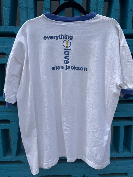 Vintage 1996 Alan Jackson Everything I Love Tour Ringer T Shirt L/XL