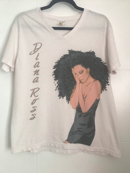 Vintage Diana Ross late 90s bootleg v neck T-Shirt size Large