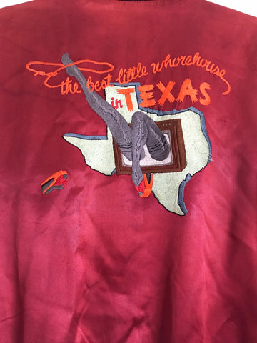 Vintage 1978 The Best Little Whorehouse in Texas Broadway Promo Satin Bomber Jacket Size Medium