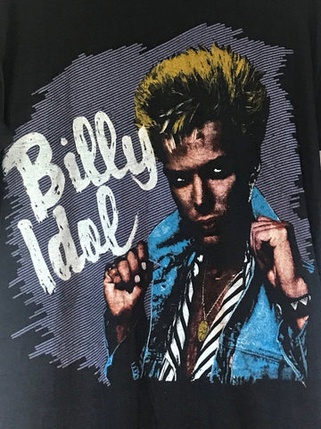 Vintage 80s Billy Idol Parking Lot Bootleg Concert Shirt Size Small