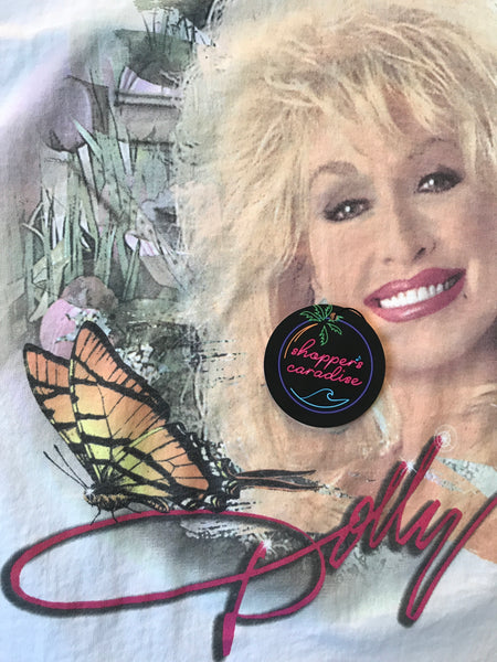 Rare Vintage 90s Dolly Parton Dollywood Butterfly T Shirt Medium